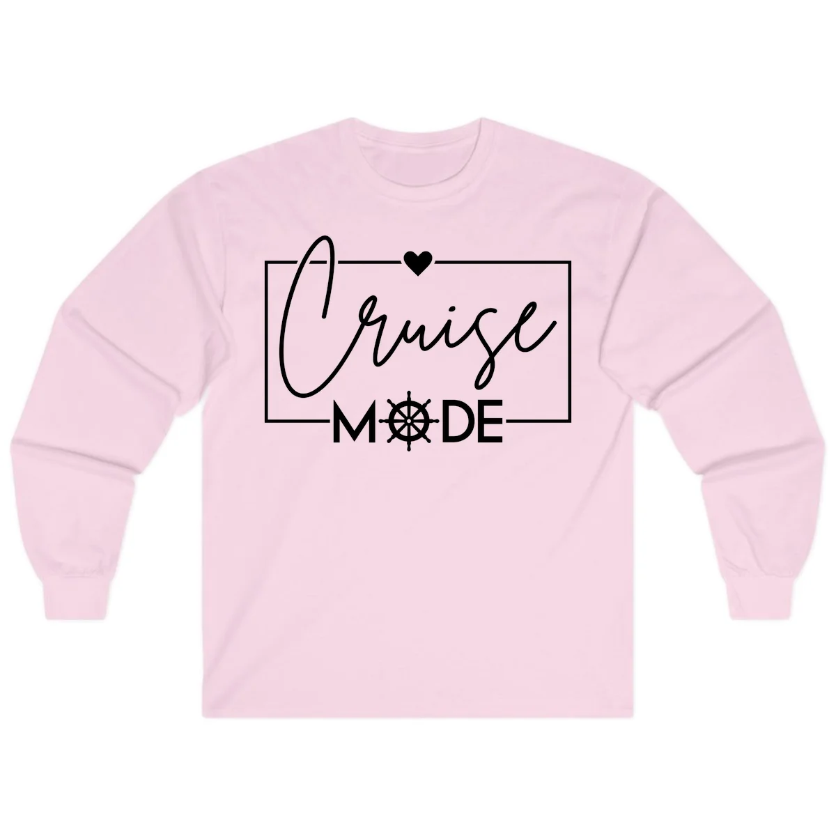 Cruise Mode Nautical Heart Long Sleeve in Light Pink