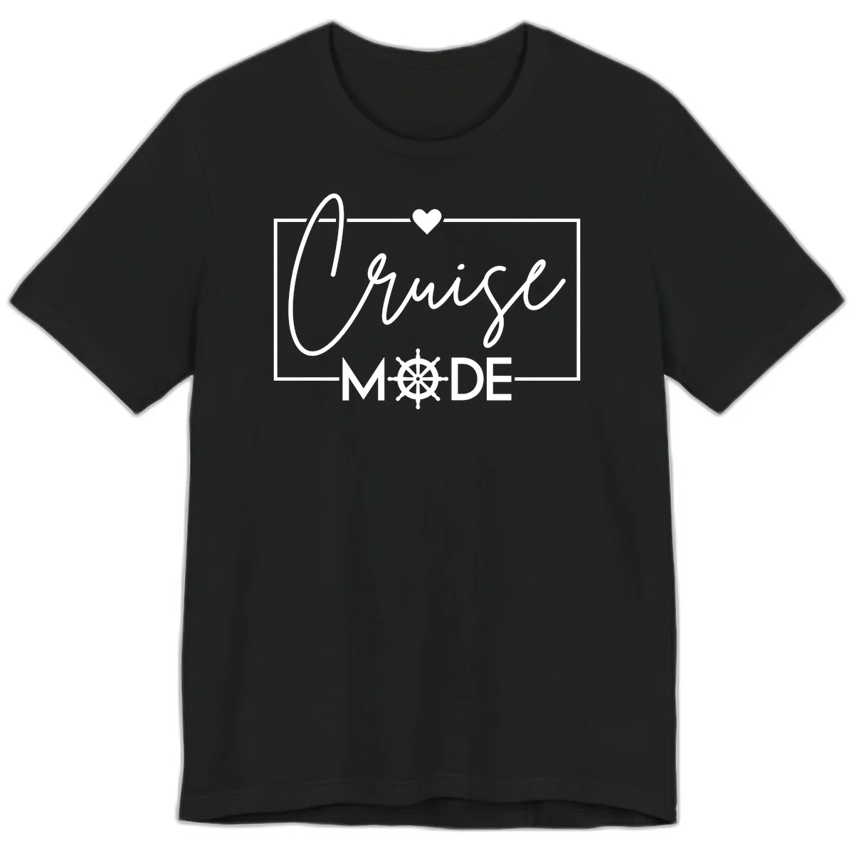 Cruise Mode Nautical Heart Premium T-Shirt in Black
