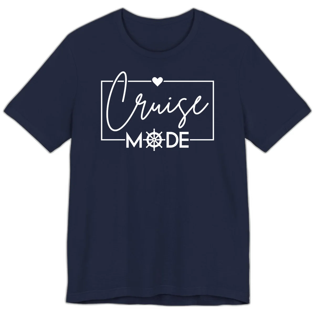 Cruise Mode Nautical Heart Premium T-Shirt in Navy