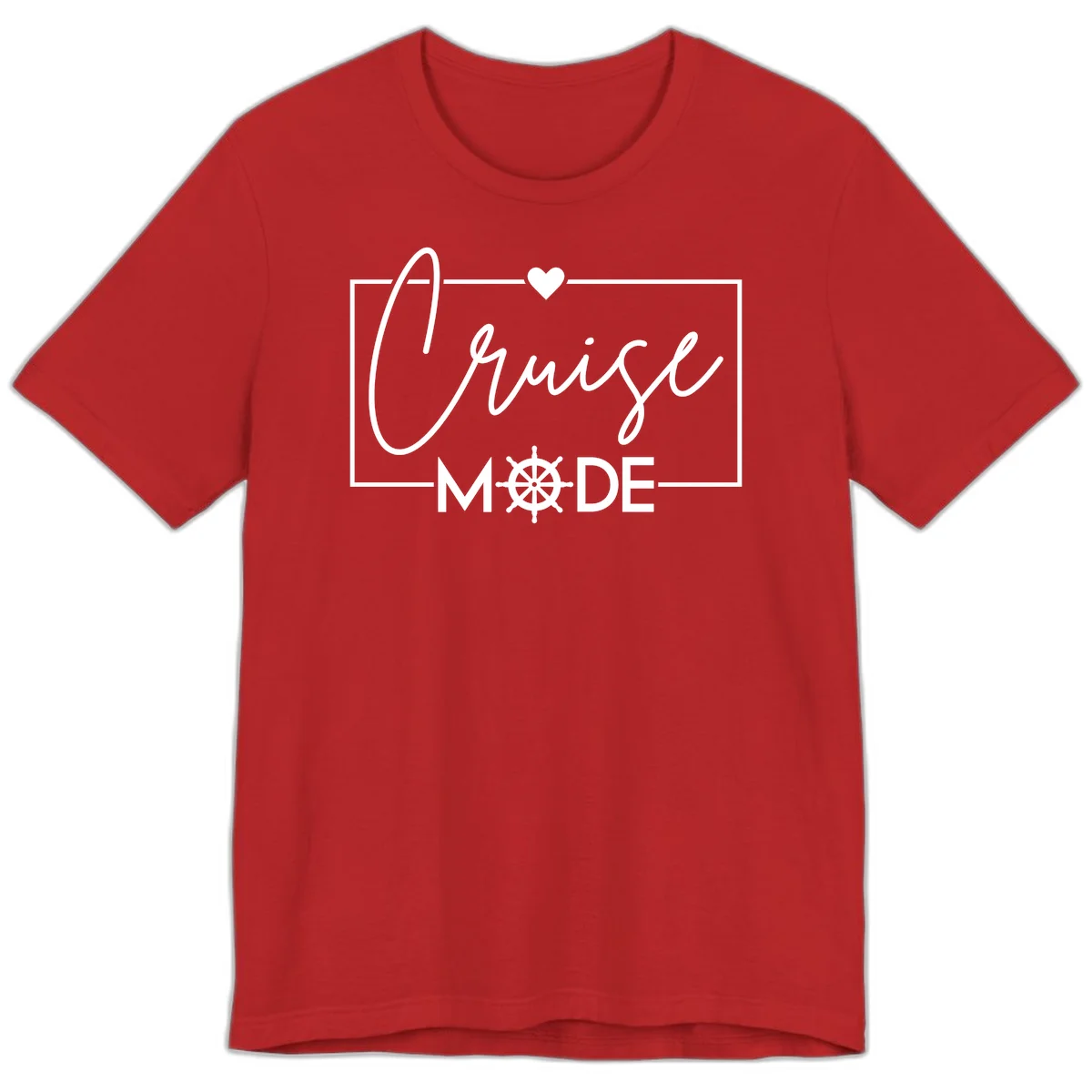 Cruise Mode Nautical Heart Premium T-Shirt in Red