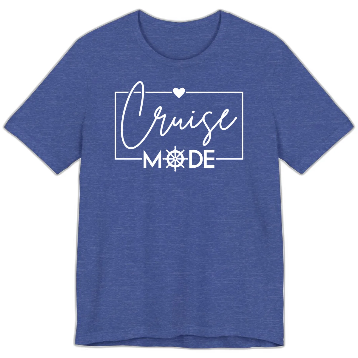 Cruise Mode Nautical Heart Premium T-Shirt in Heather True Royal