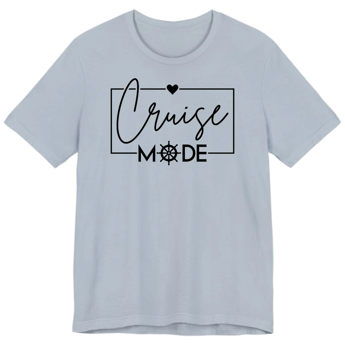 Cruise Mode Nautical Heart Premium T-Shirt in Light Blue