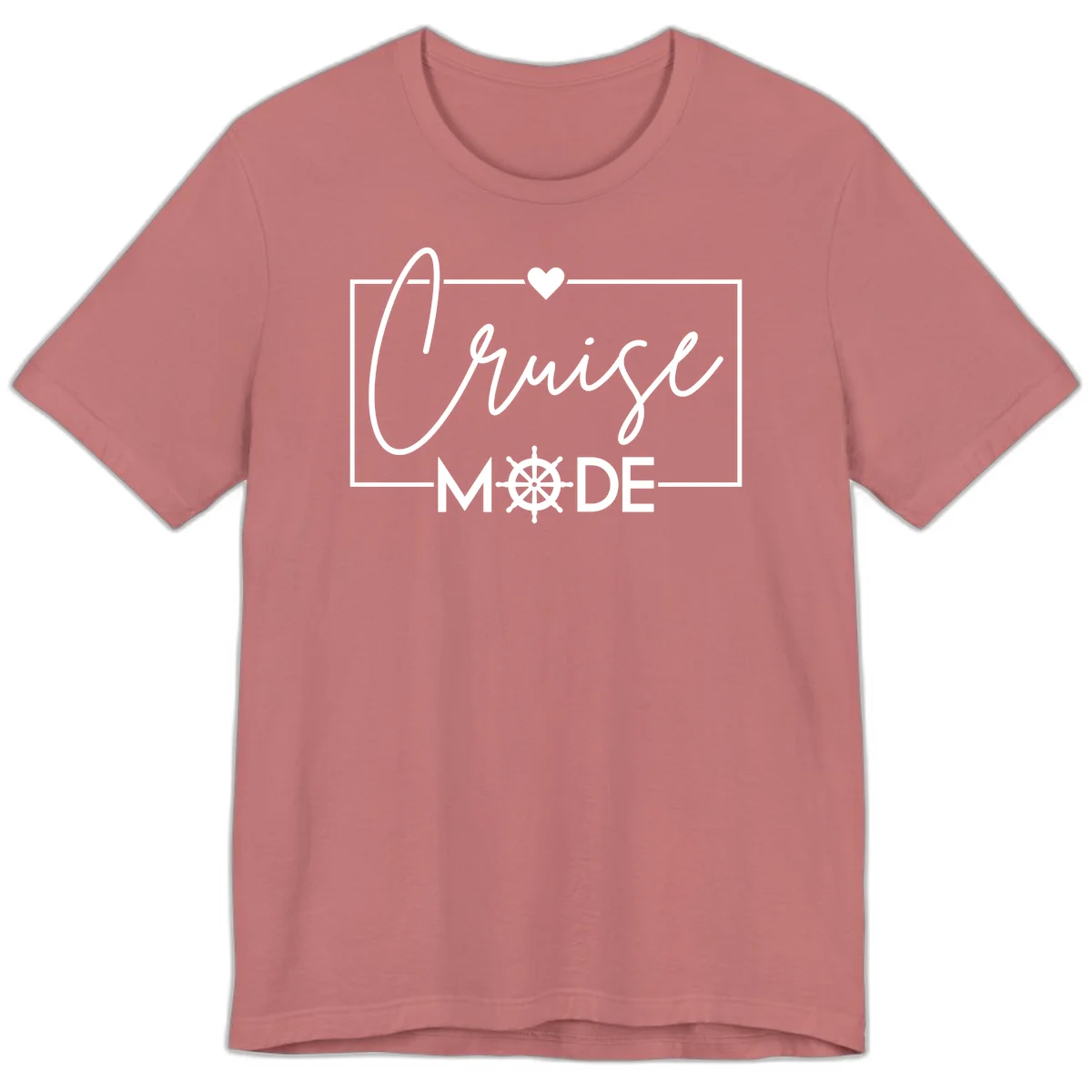 Cruise Mode Nautical Heart Premium T-Shirt in Mauve