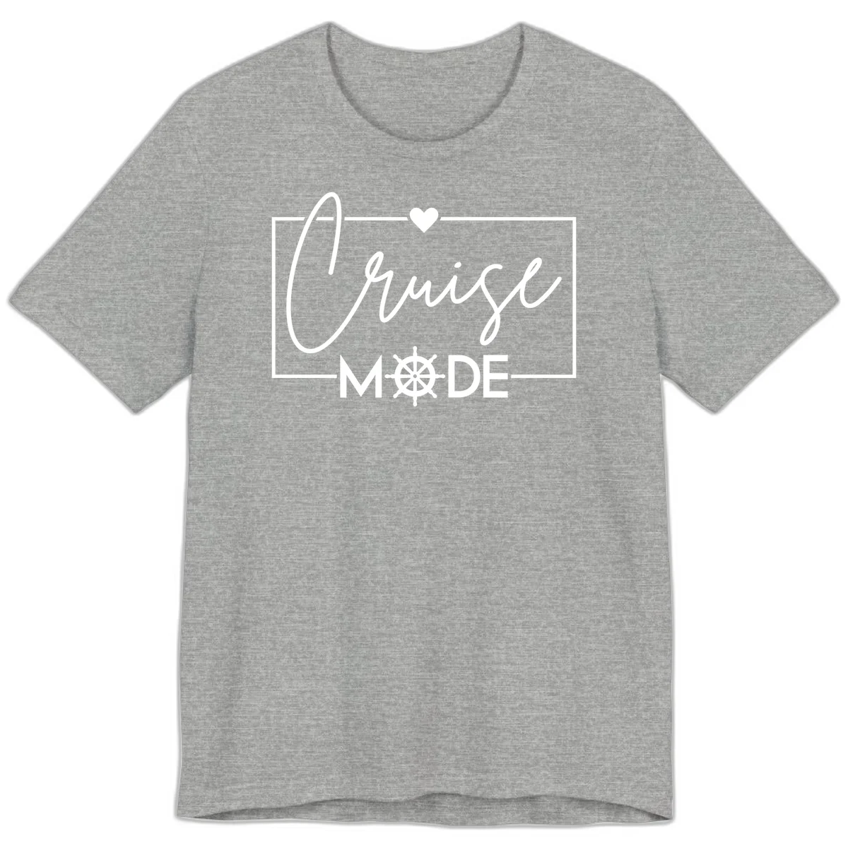 Cruise Mode Nautical Heart Premium T-Shirt in Athletic Heather