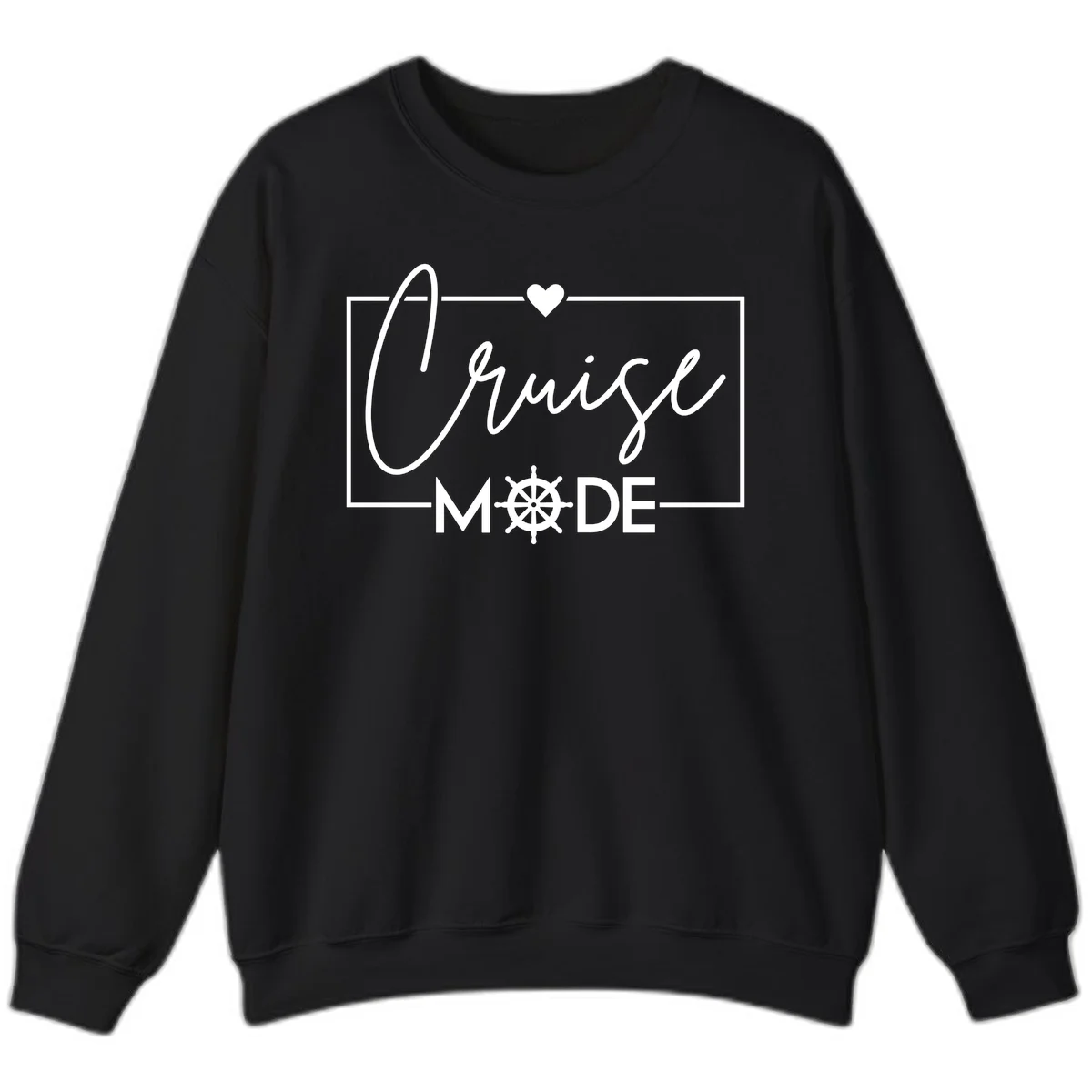 Cruise Mode Nautical Heart Sweatshirt in Black