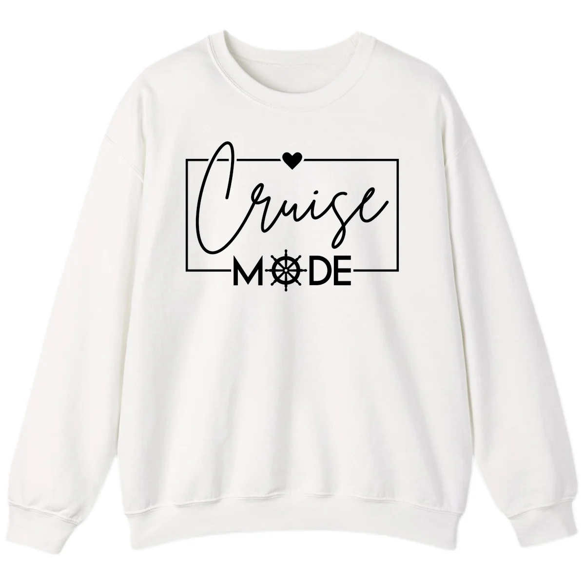 Cruise Mode Nautical Heart Sweatshirt in White