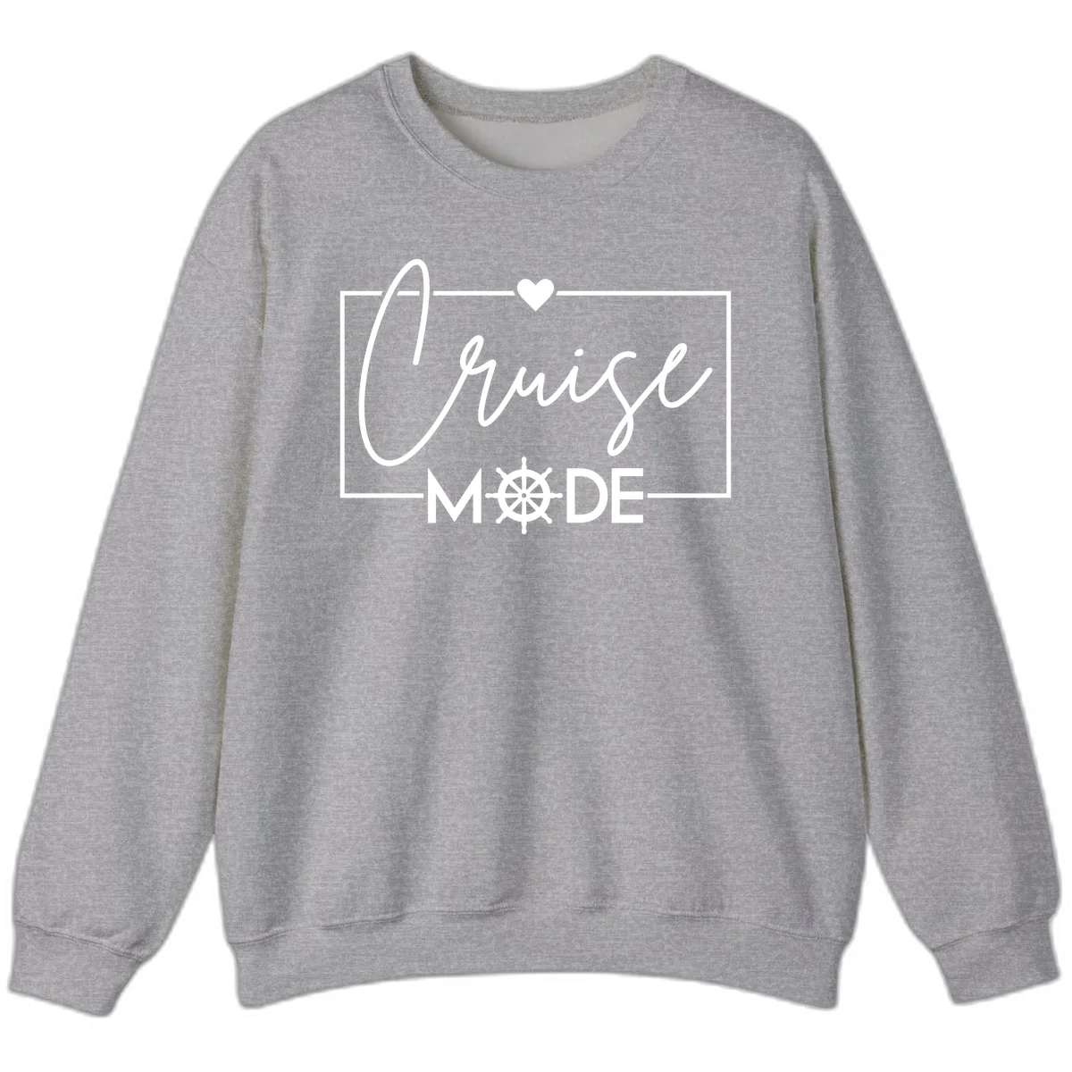 Cruise Mode Nautical Heart Sweatshirt in Sport Grey