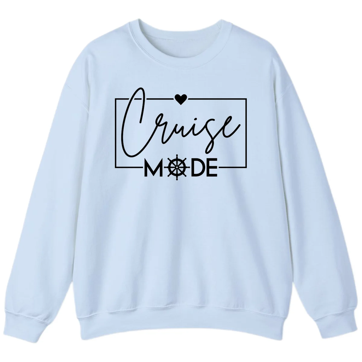 Cruise Mode Nautical Heart Sweatshirt in Light Blue