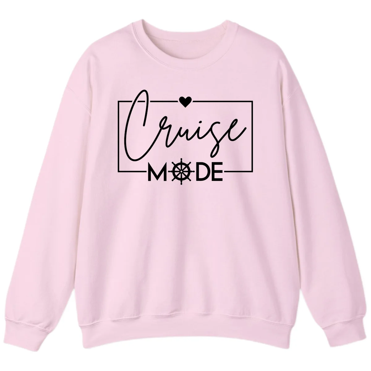 Cruise Mode Nautical Heart Sweatshirt in Light Pink