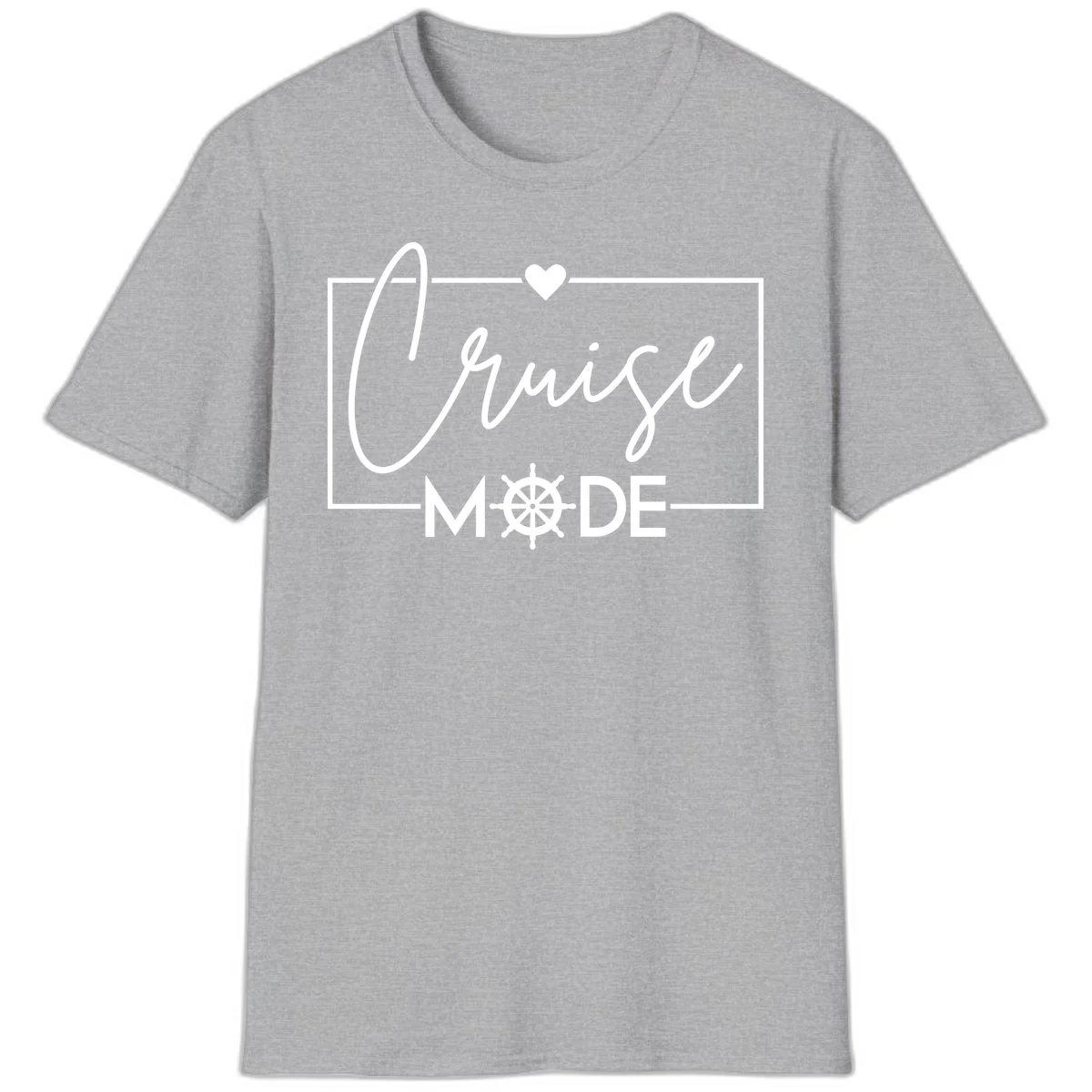 Cruise Mode Nautical Heart T-Shirt in Sport Grey