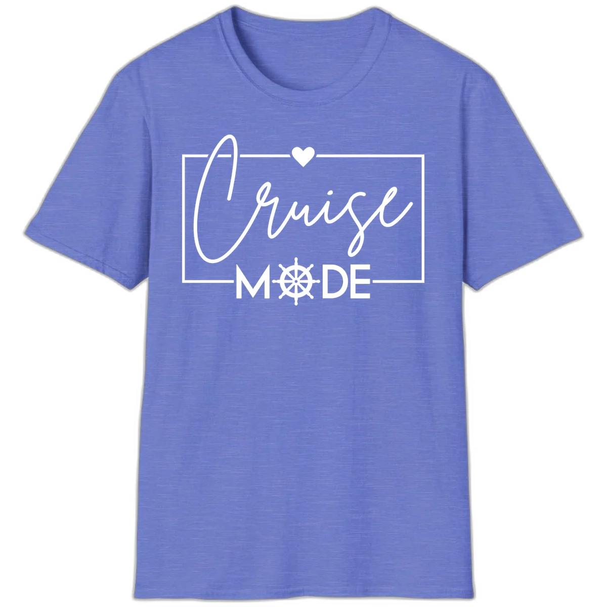 Cruise Mode Nautical Heart T-Shirt in Heather Royal