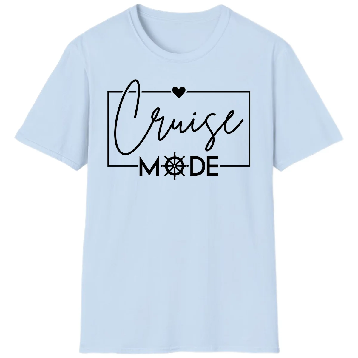 Cruise Mode Nautical Heart T-Shirt in Light Blue