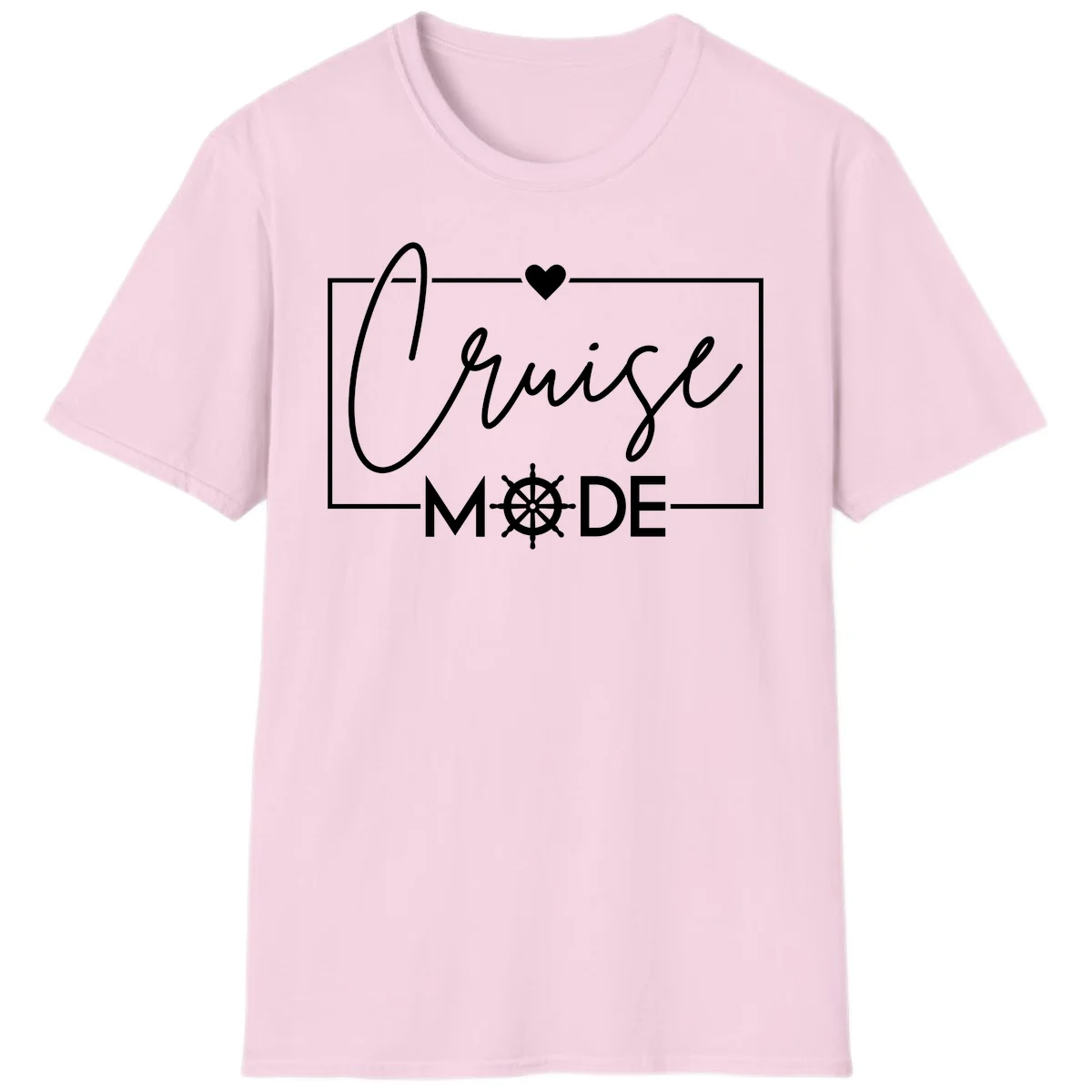 Cruise Mode Nautical Heart T-Shirt in Light Pink