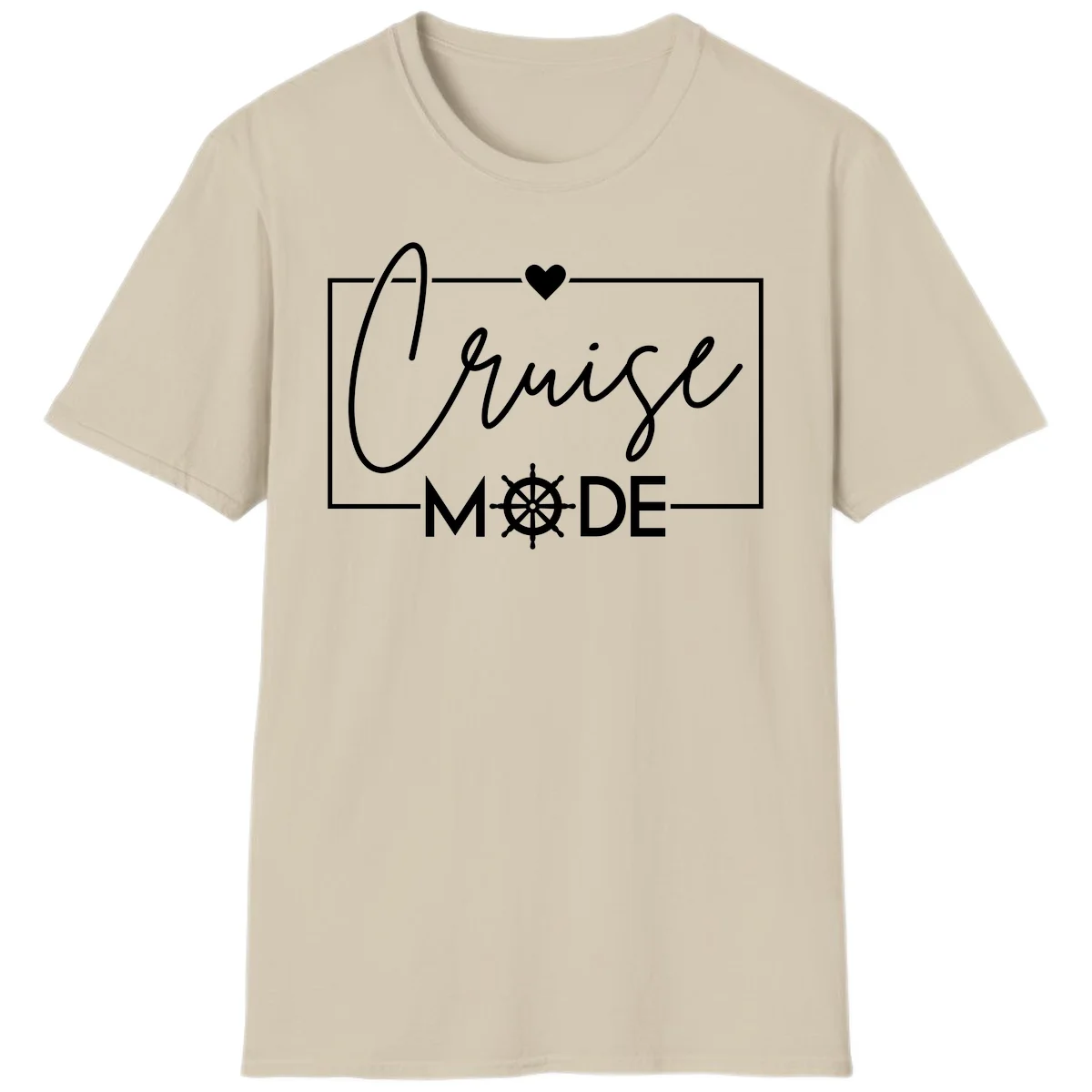 Cruise Mode Nautical Heart T-Shirt in Sand