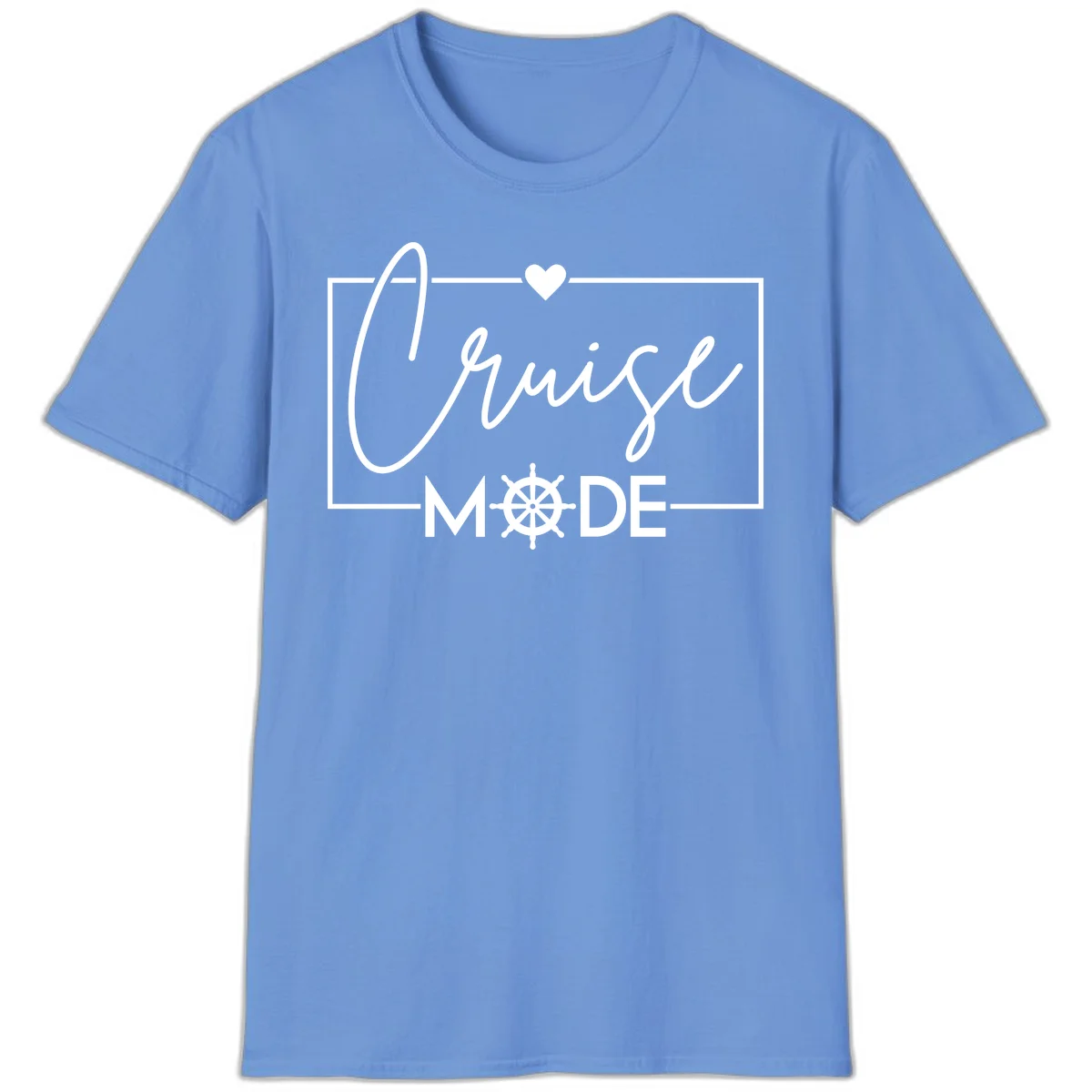 Cruise Mode Nautical Heart T-Shirt in Carolina Blue