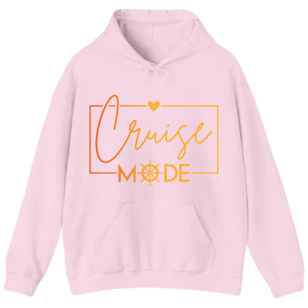 Ahoy Mode Nautical Heart Hoodie in Light Pink