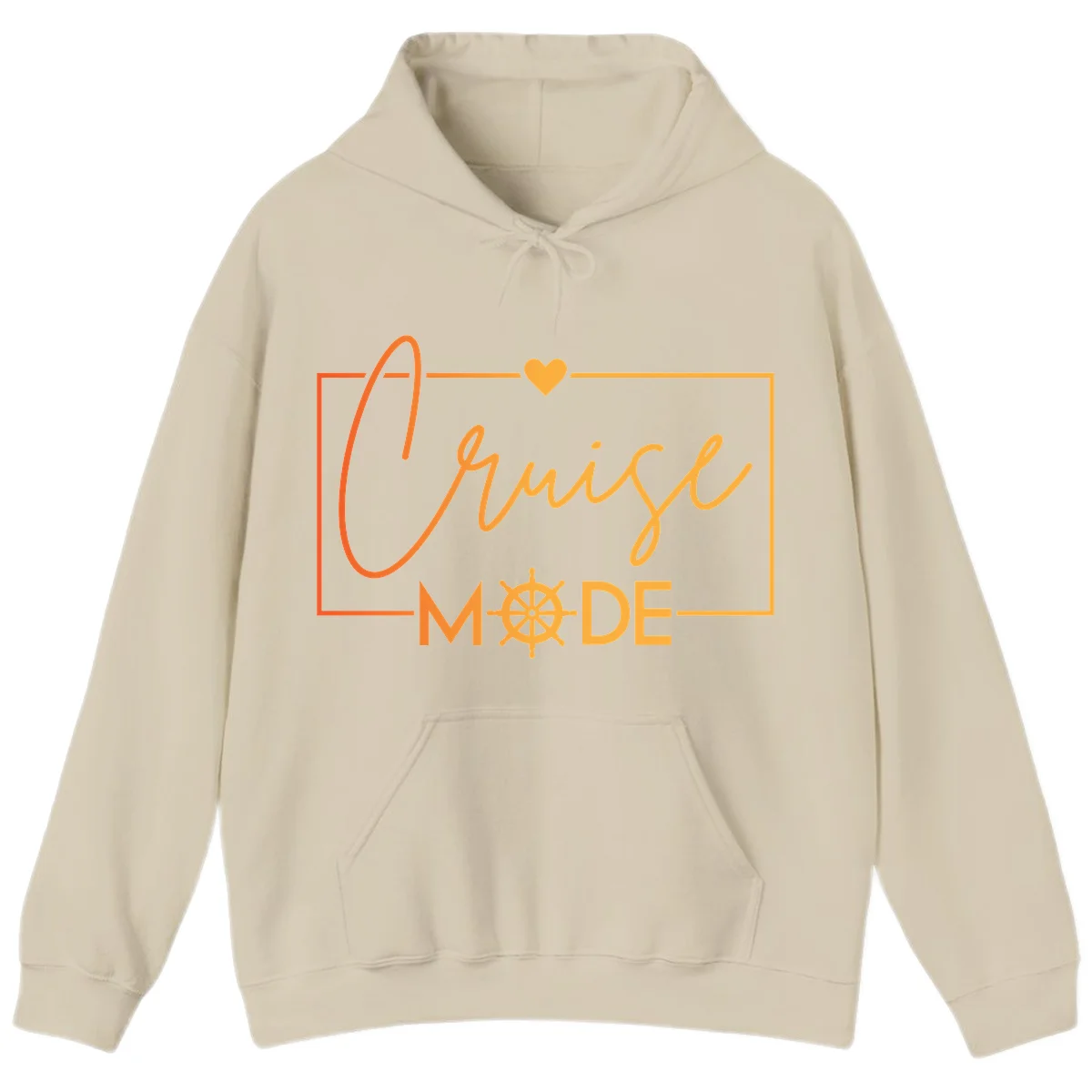 Ahoy Mode Nautical Heart Hoodie in Sand