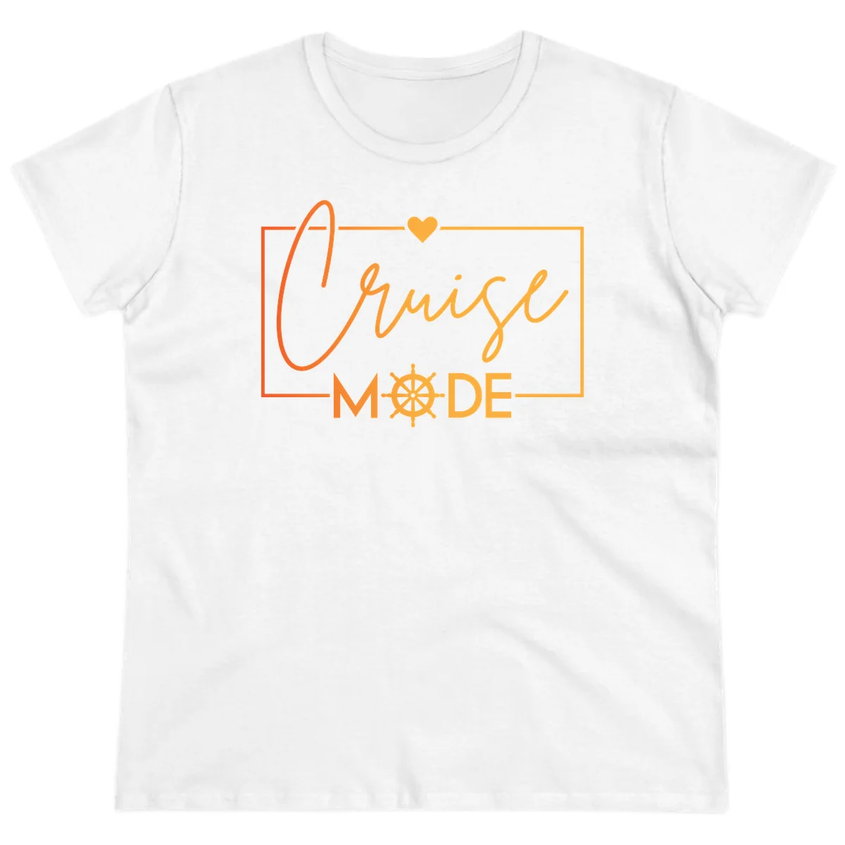 Ahoy Mode Nautical Heart Ladies Tee in White