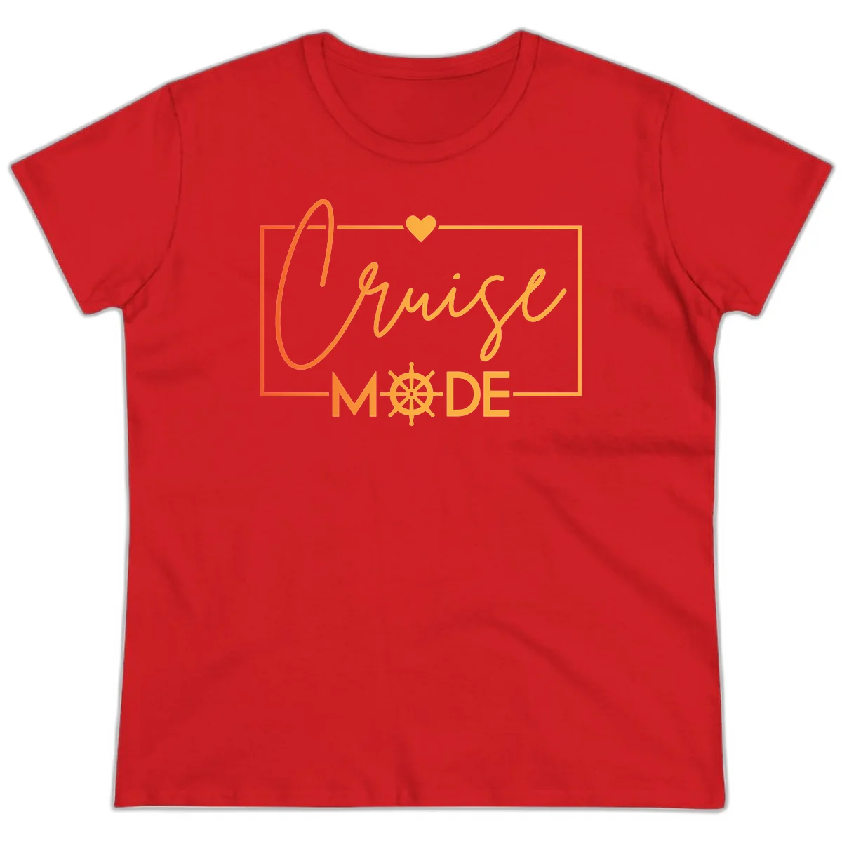 Ahoy Mode Nautical Heart Ladies Tee in Red