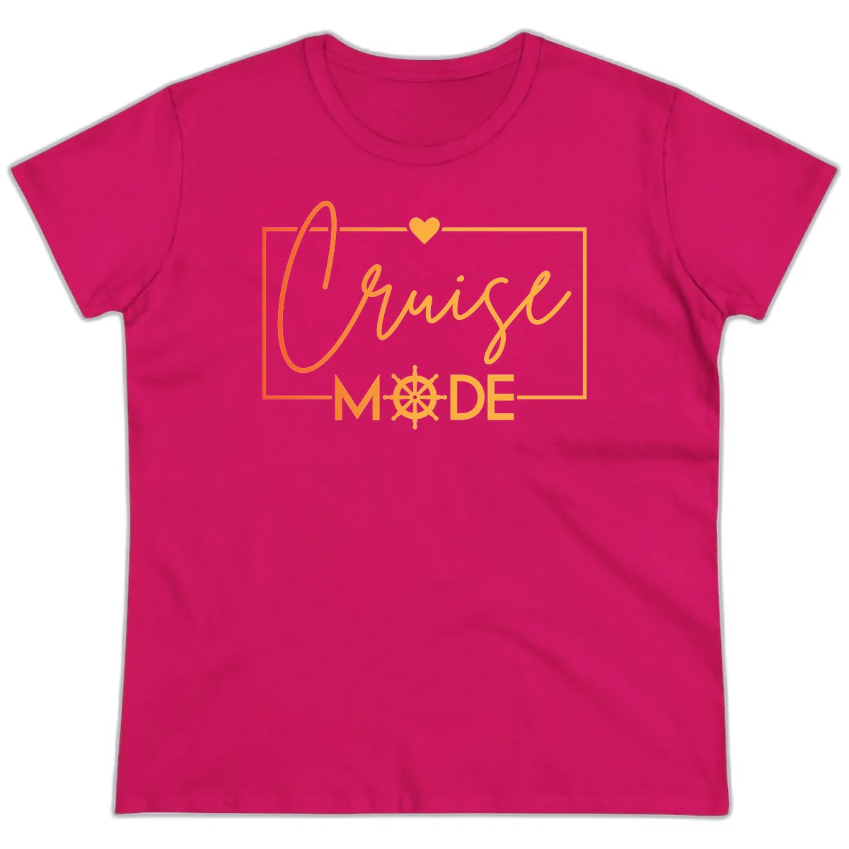 Ahoy Mode Nautical Heart Ladies Tee in Heliconia