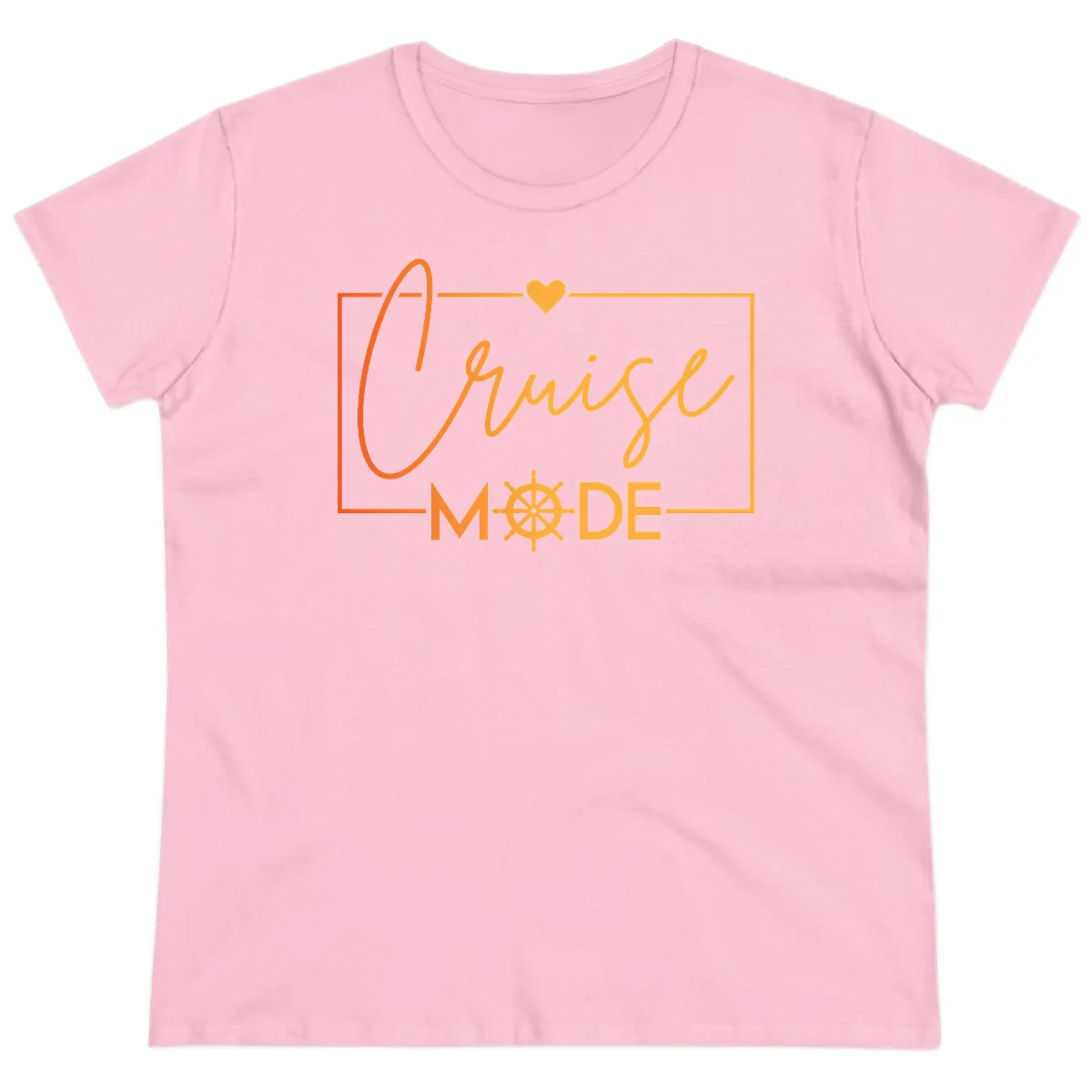 Ahoy Mode Nautical Heart Ladies Tee in Light Pink
