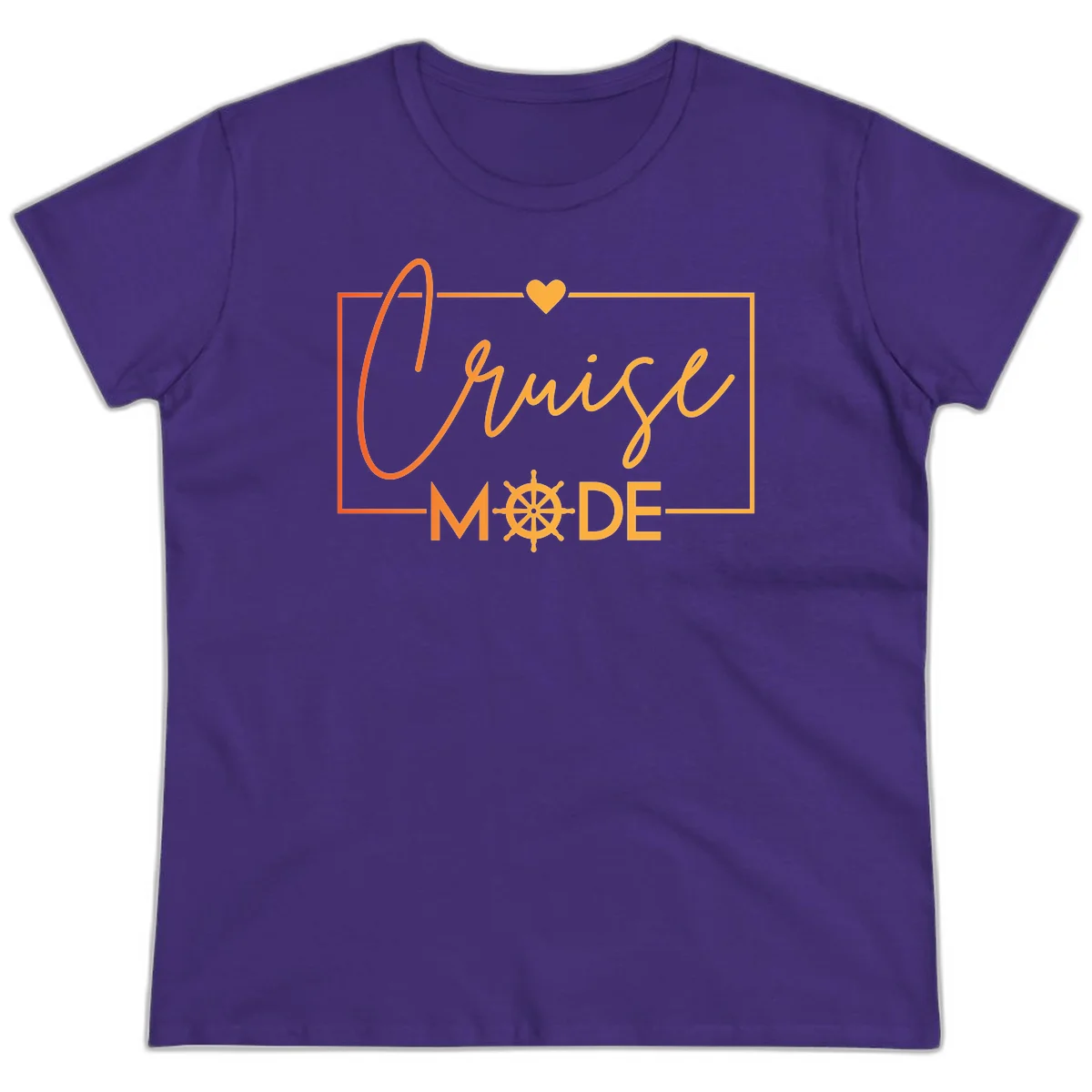 Ahoy Mode Nautical Heart Ladies Tee in Purple