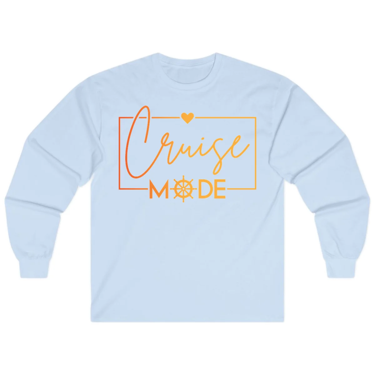 Ahoy Mode Nautical Heart Long Sleeve in Light Blue