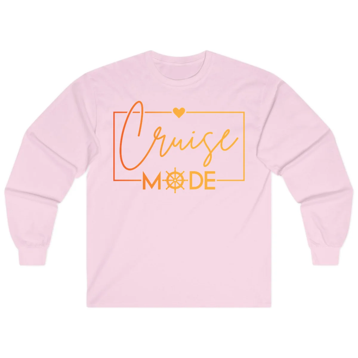 Ahoy Mode Nautical Heart Long Sleeve in Light Pink