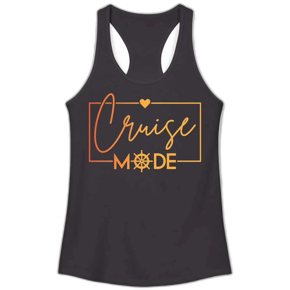 Ahoy Mode Nautical Heart Ladies Tank in Black