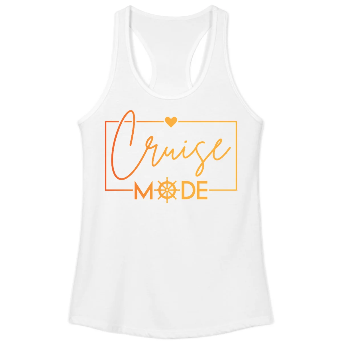 Ahoy Mode Nautical Heart Ladies Tank in White