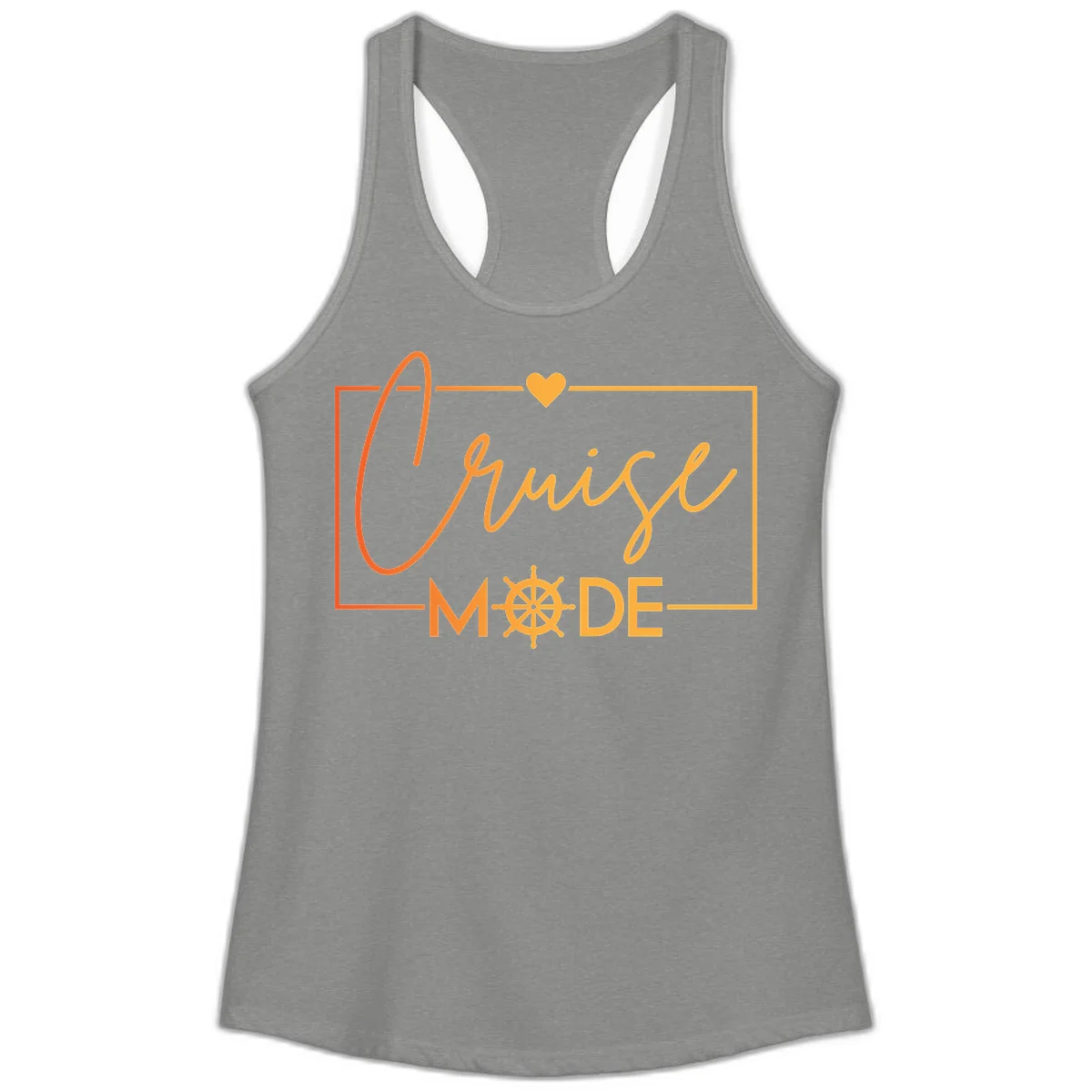 Ahoy Mode Nautical Heart Ladies Tank in Heather Grey