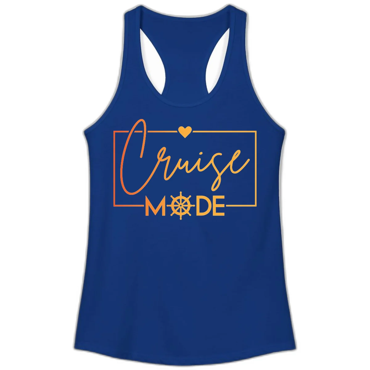 Ahoy Mode Nautical Heart Ladies Tank in Solid Royal