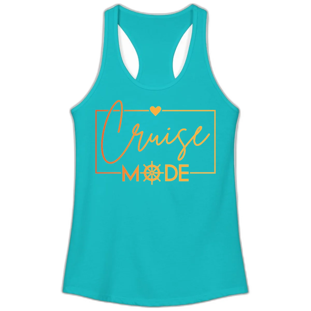 Ahoy Mode Nautical Heart Ladies Tank in Tahiti Blue
