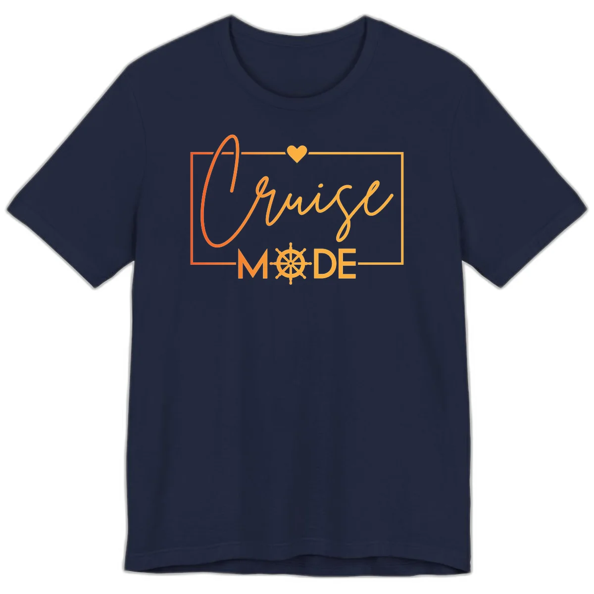 Ahoy Mode Nautical Heart Premium T-Shirt in Navy