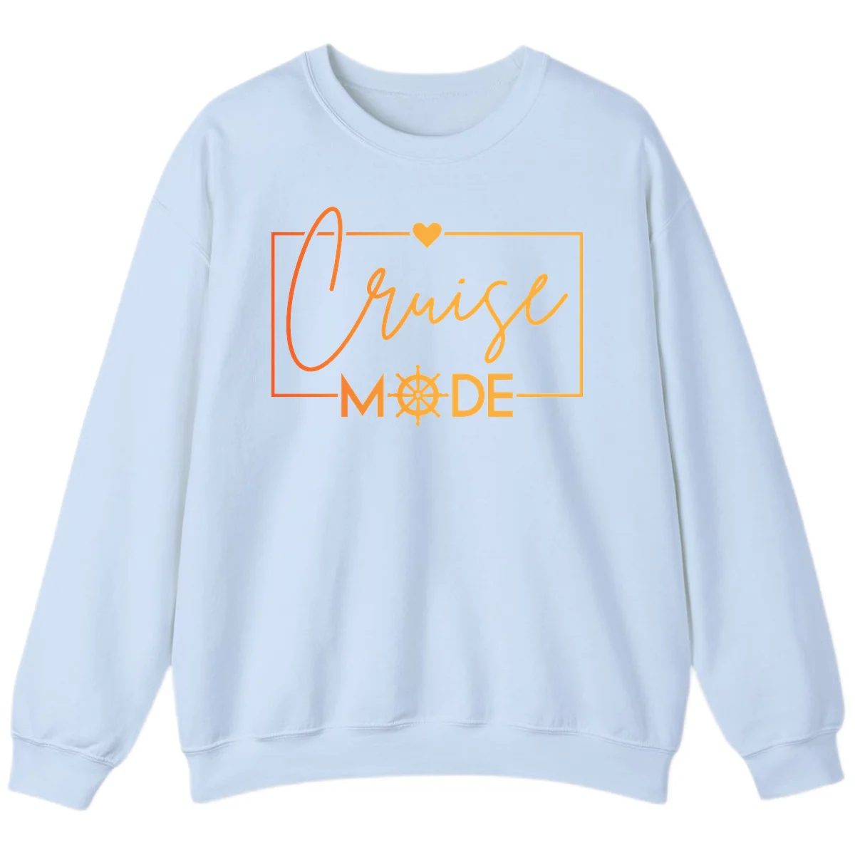 Ahoy Mode Nautical Heart Sweatshirt in Light Blue