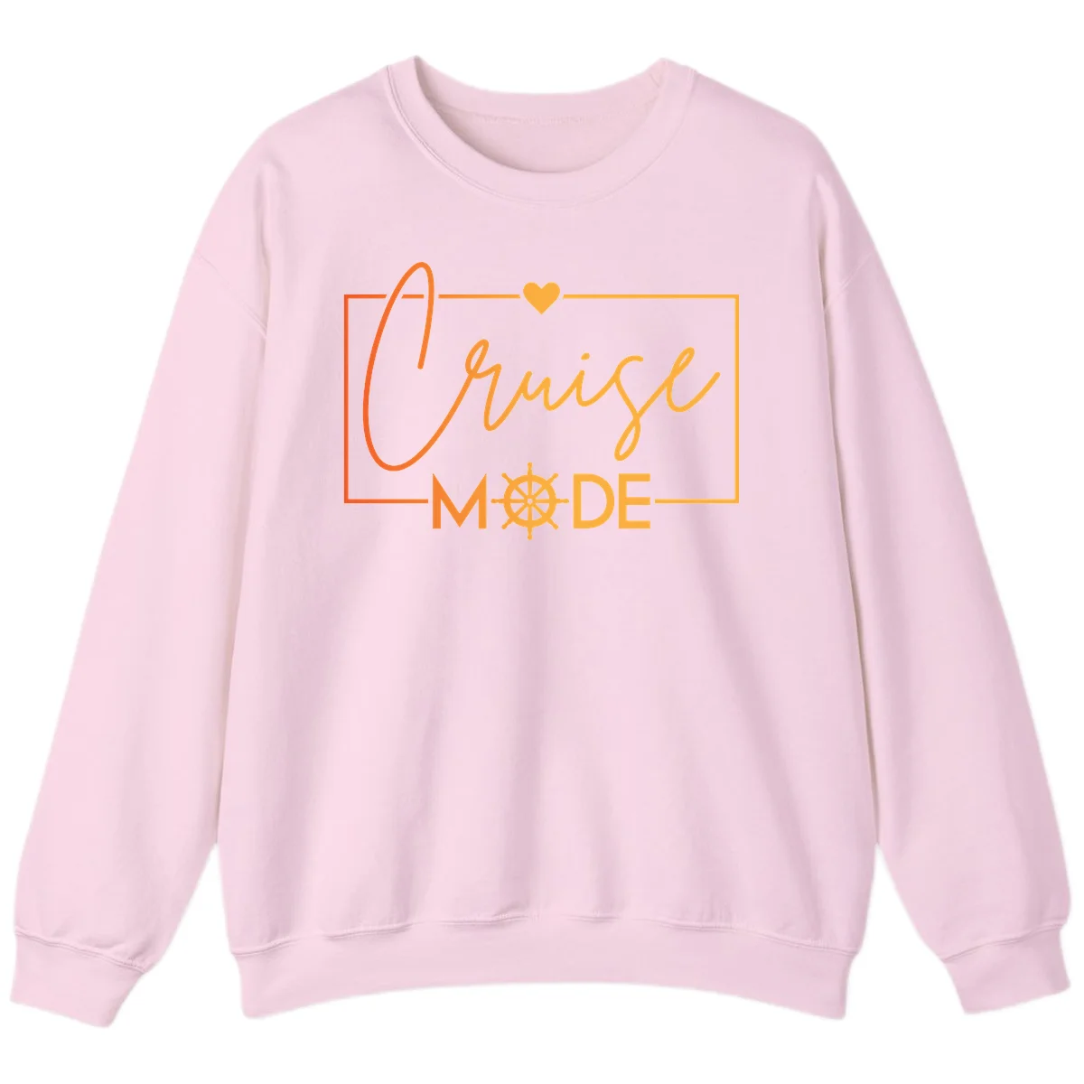 Ahoy Mode Nautical Heart Sweatshirt in Light Pink