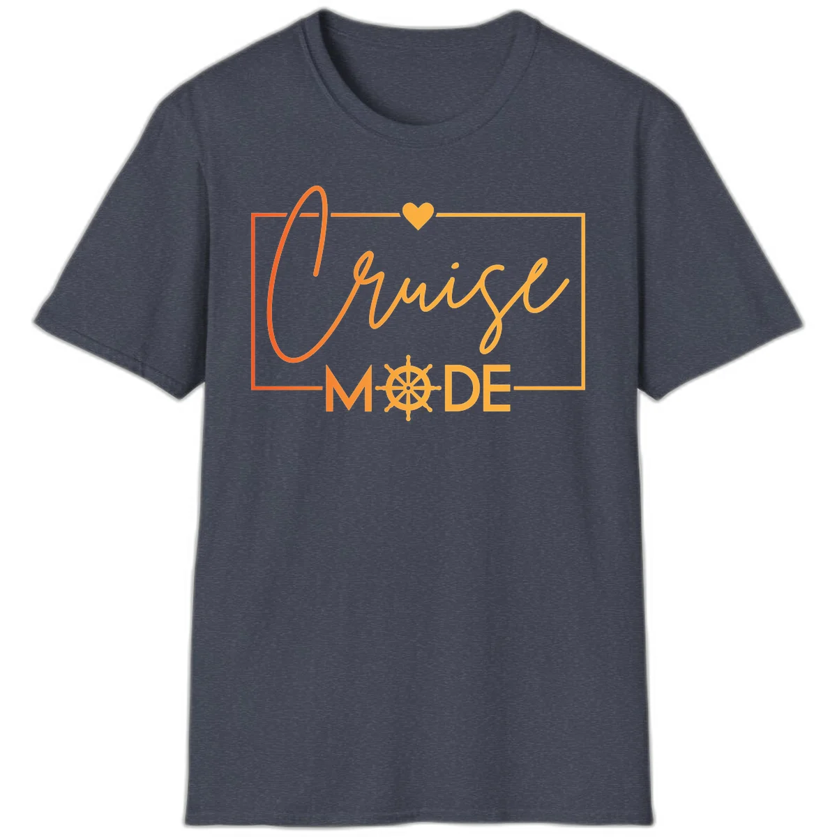 Ahoy Mode Nautical Heart T-Shirt in Heather Navy