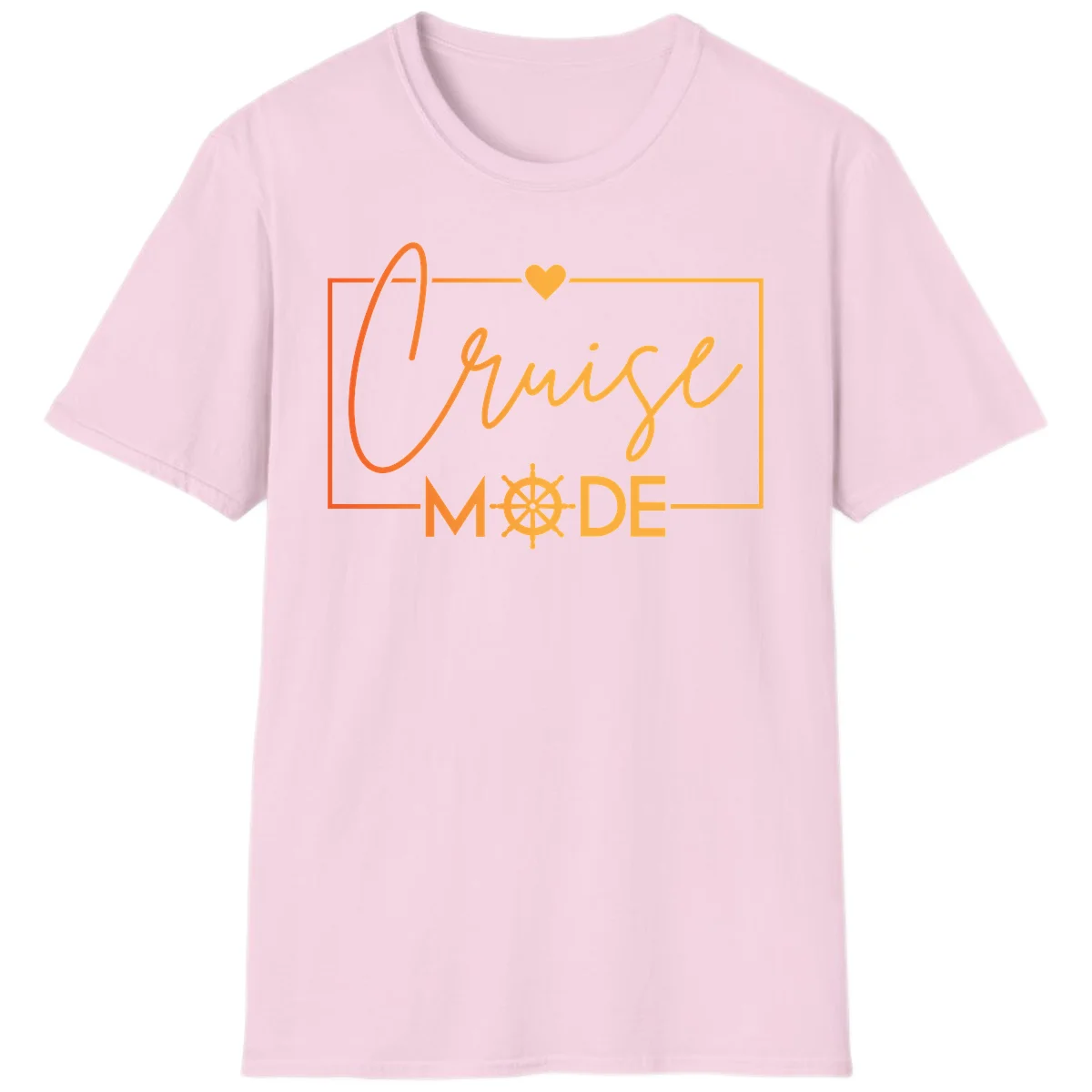Ahoy Mode Nautical Heart T-Shirt in Light Pink