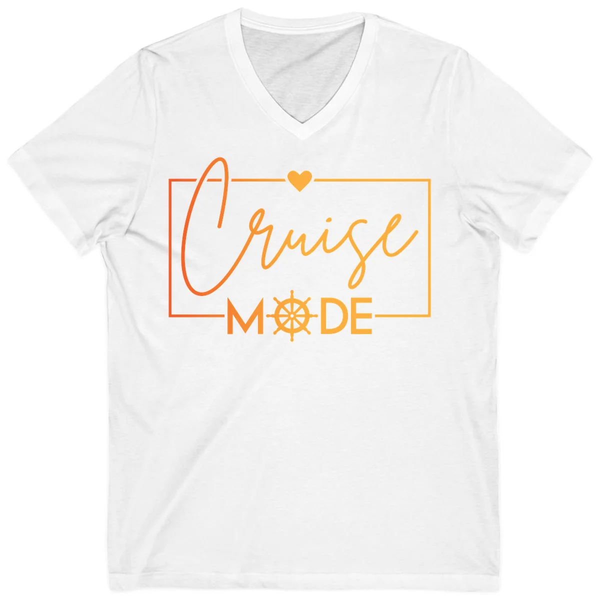 Ahoy Mode Nautical Heart V-Neck in White