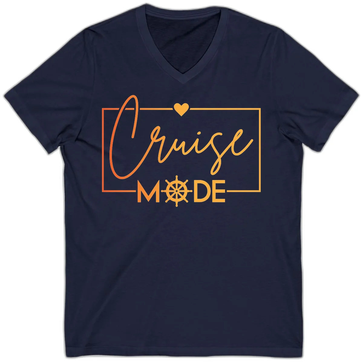 Ahoy Mode Nautical Heart V-Neck in Navy