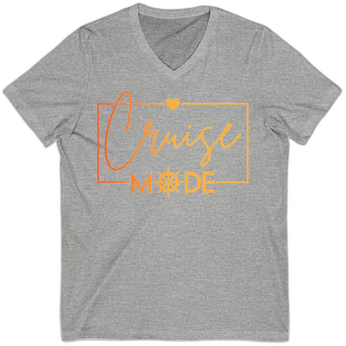 Ahoy Mode Nautical Heart V-Neck in Athletic Heather