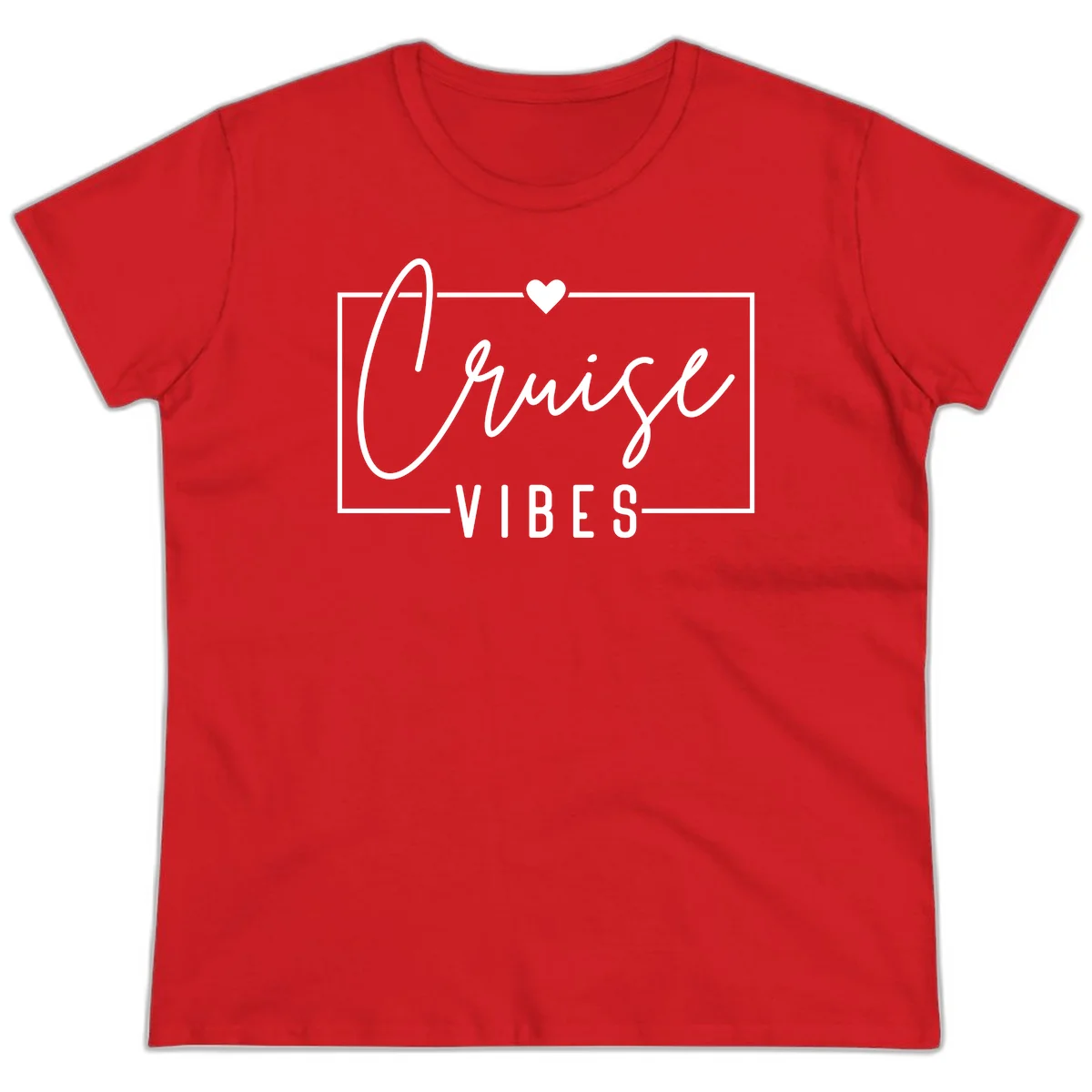 Chill Vibes Cruise Ladies Tee in Red
