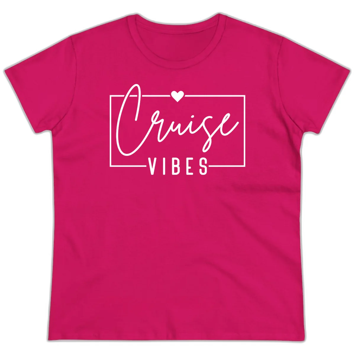 Chill Vibes Cruise Ladies Tee in Heliconia