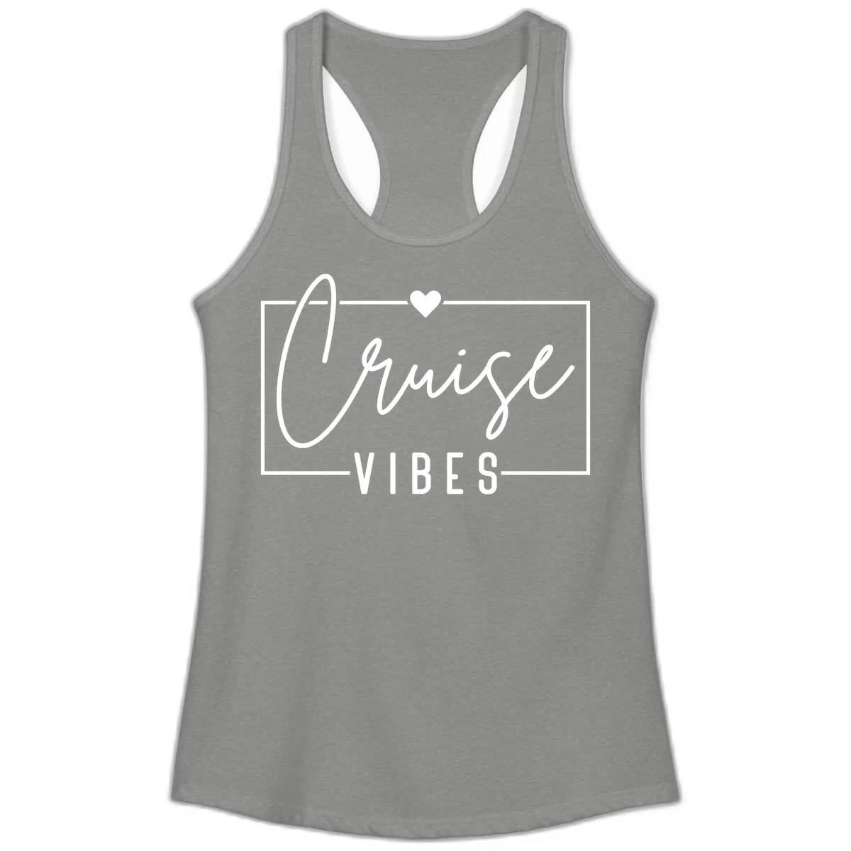 Chill Vibes Cruise Ladies Tank in Heather Grey