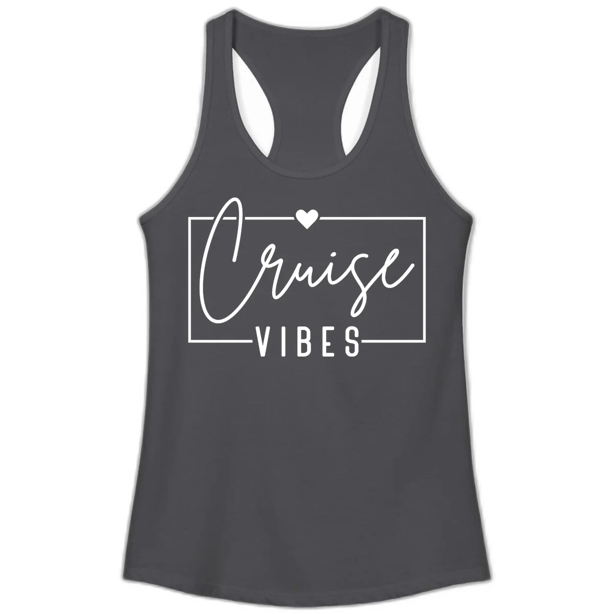 Chill Vibes Cruise Ladies Tank in Solid Dark Gray