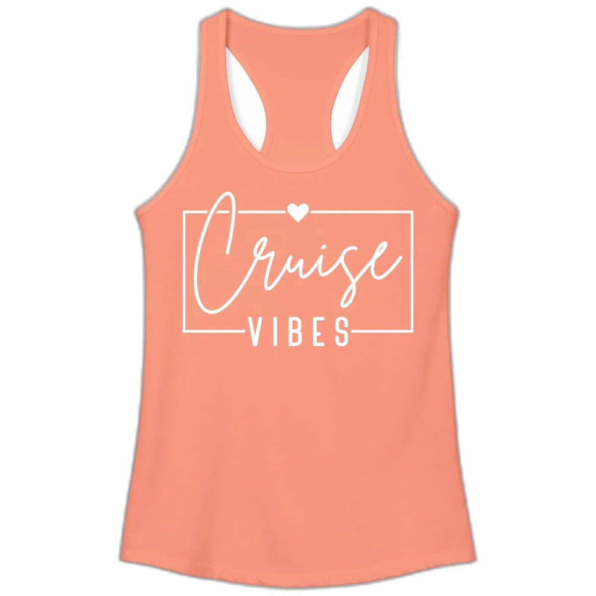 Chill Vibes Cruise Ladies Tank in Solid Light Orange