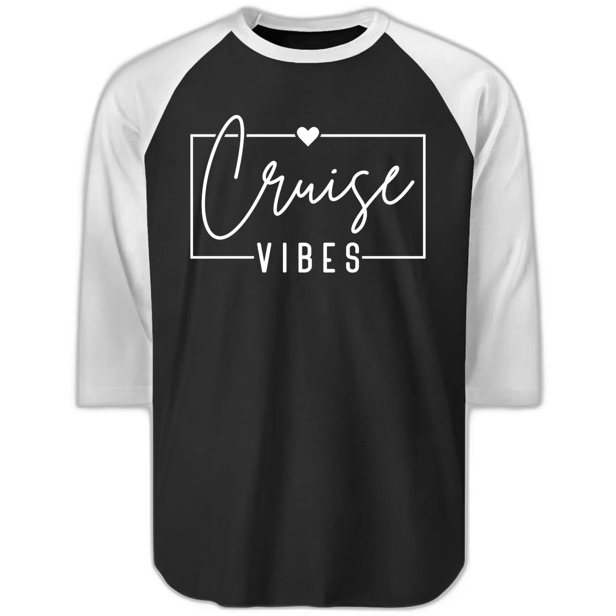 Chill Vibes Cruise Raglan 3/4 in Black White
