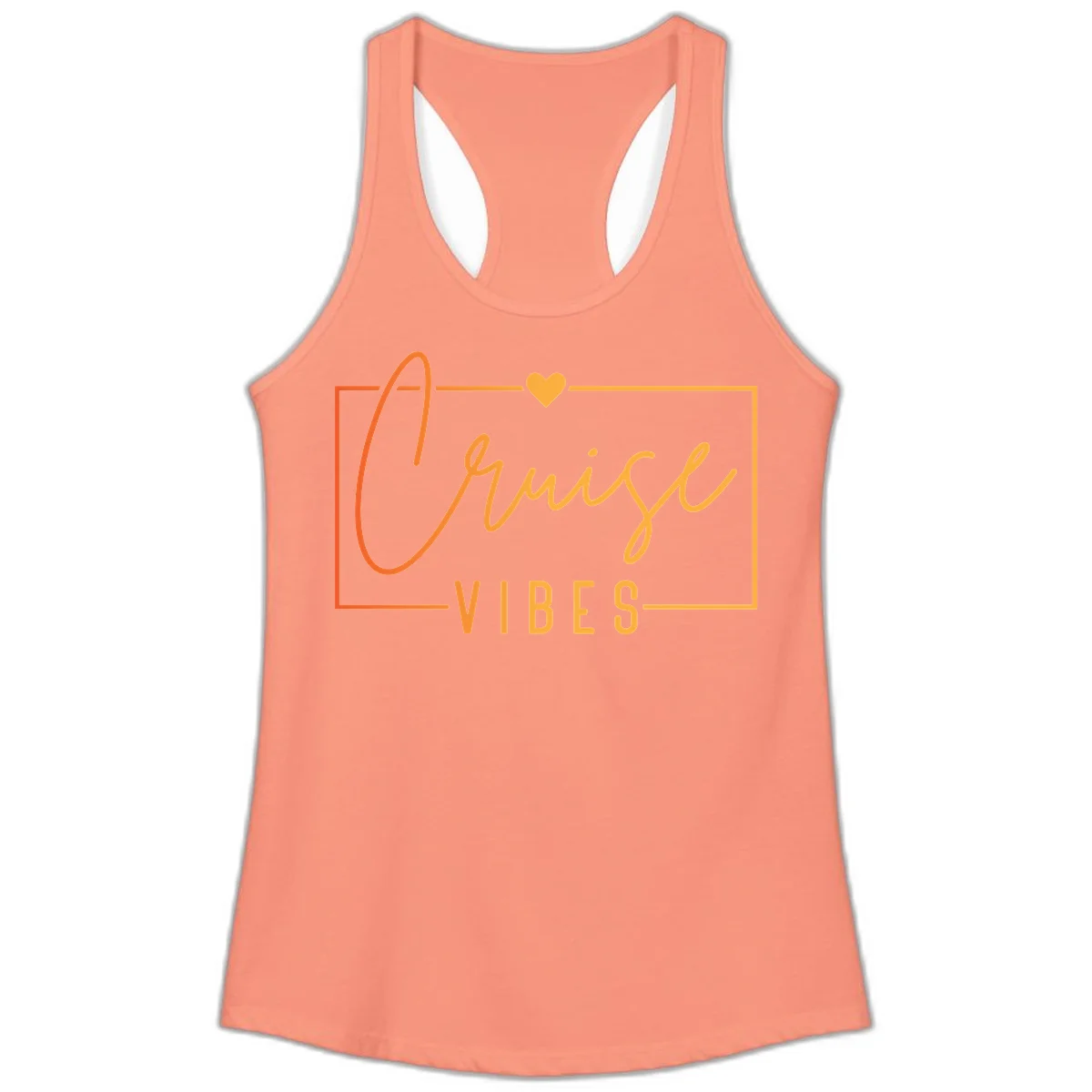 Cruise Vibes Ladies Tank in Solid Light Orange