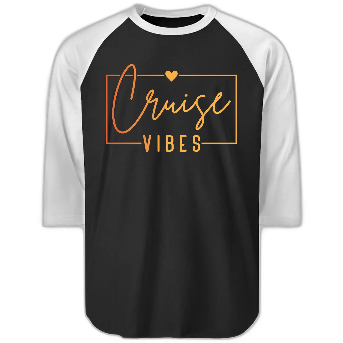 Cruise Vibes Raglan 3/4 in Black White