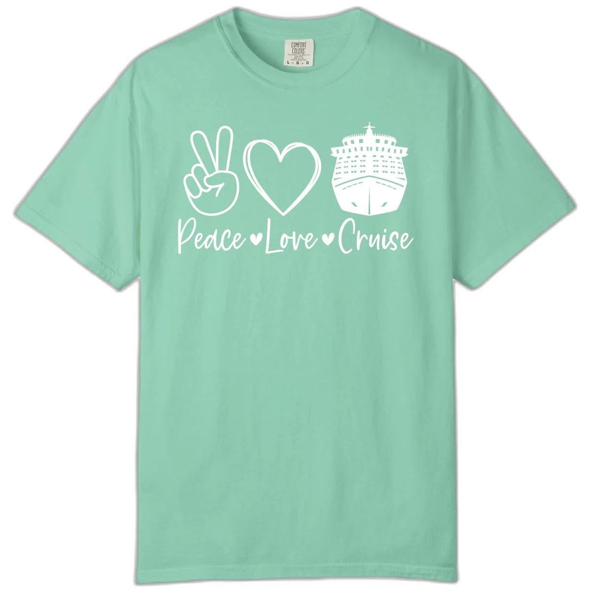 Peace Love Cruise Comfort Color Tee in Island Reef